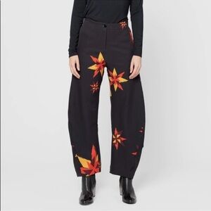 RUTI Barrel Leg Pants Sz 1 Jill Fire Fairisle Print Relaxed Fit Lagenlook Artsy